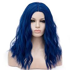 Long braided blue synthetic hair cosplay wigs 50 inches. Amazon Com Oneustar Women S Navy Blue Wig 18 Inch Long Fluffy Curly Wavy Hair Wigs For Girl Synthetic Cosplay Wigs Beauty