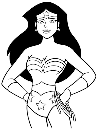 Standard printable step by step. Wonder Woman Superheroes Printable Coloring Pages