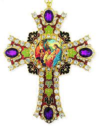Children Icon In Jeweled Wall Cross