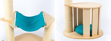 modern cat trees with natural materials
