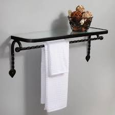 Cast Iron Glass Shelf With Towel Bar