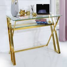 plaza gold steel office desk with a
