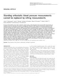 Pdf Standing Orthostatic Blood Pressure Measurements Cannot