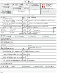 Free Call Sheet Template In Excel