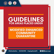 Jun 20, 2021 · presidential spokesperson harry roque said areas placed in the mecq recorded high covid infection cases resulting in heightened restrictions. Guidelines For Areas Placed Under Modified Enhanced Community Quarantine Mecq Overseas Filipinos