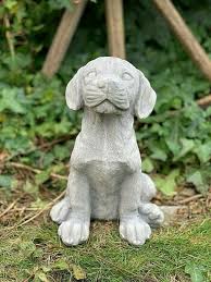 Chocolate Lab Dog Garden Statue For