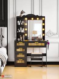 led makeup vanity table with charging