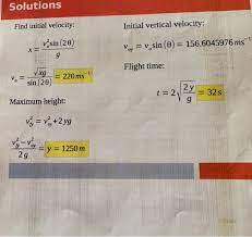 Solved Solutions Find Initial Velocity