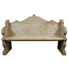 Carved Marble Bench Rustic Home
