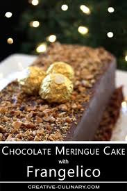 chocolate meringue cake with frangelico