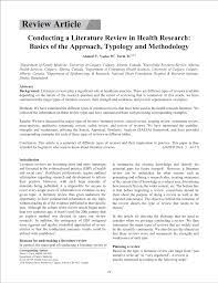 Author's last and first name. Pdf Conducting A Literature Review In Health Research Basics Of The Approach Typology And Methodology Corresponding Author