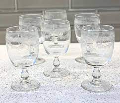 Vintage Needle Etched Drinking Glasses