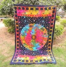Tie Dye Indian Multi Colour Tapestry