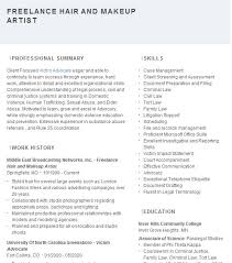 freelance hair and makeup artist resume