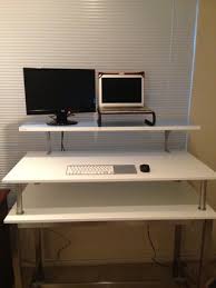 That's where desks like the ikea skarsta come in; Ikea Standing Desk Hack 3 Steps Instructables