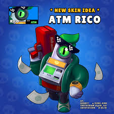 Official stated names are shown in orange and names that apt to the skins (no official name stated) to it will be shown in blue. Skin Idea Atm Rico Brawlstars