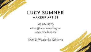 makeup artist services ad with golden