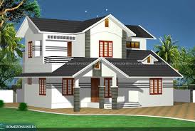 Double Floor Home On Sloping Roof Style