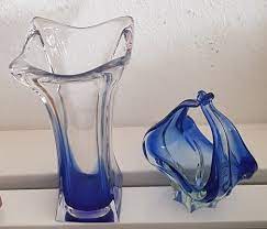 Royal Blue Murano Glass Vase Bowl