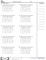 5th grade multiplying decimals worksheets, including multiplying decimals by decimals, multiplying decimals by whole numbers, missing factor problems, multiplying by 10, 100 or 1,000 and multiplication in columns with decimals. Decimal Worksheets Free Distance Learning Worksheets And More Commoncoresheets