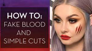 fake blood and simple cuts with makeup