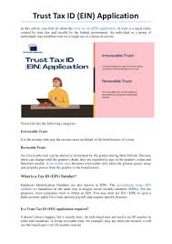 ppt trust tax id ein application