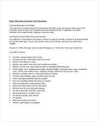 Job description for veterinary assistant. Veterinary Job Description Template