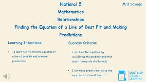 Find The Equation Of A Line Of Best Fit