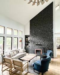 black accent wall in your living room