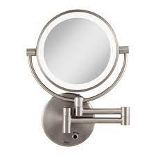 zadro cordless led lighted wall mount mirror silver