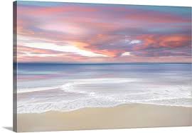 Sunset Beach Pink Wall Art Canvas