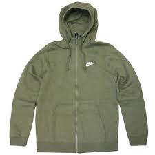 Details About Nike Nsw Club Fleece Hoodie Mens 804389 395 Olive Green Full Zip Hoody Size Xl