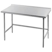 8gridmann nsf stainless commercial kitchen work & prep table backsplash 72 in by 30 in. Advance Tabco Stainless Steel Work Table With Open Base And Backsplash 24 L X 48 W X 37 H