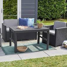 Rattan garden coffee table in grey. Balcony Table Graphite Height Adjustable Table Garden Patio Outdoor Furniture Outdoor Furniture Patio Patio Design