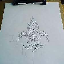 Stained Glass Fleur De Lis Tattoo On