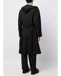 Yohji Yamamoto Hooded Trench Coat In