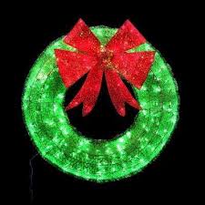 36 in green tinsel wreath with