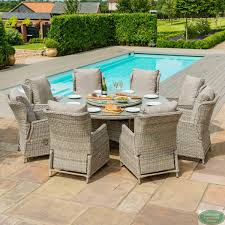 Round Dining Set With Rattan Lazy Susan