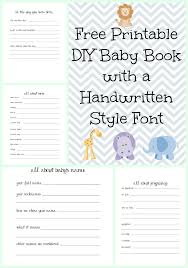 Make A Diy Baby Book With A Handwritten Style Font With Free
