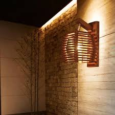 Vintage Wood Wall Lamp Wood Bamboo Wall