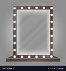 mirror in frame with bulb lights makeup