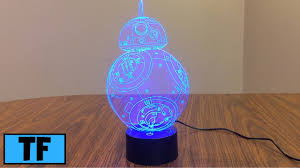 Star Wars 3d Illusion Led Bb8 Night Light Lamp Room Desk Decoration Gift Review Youtube