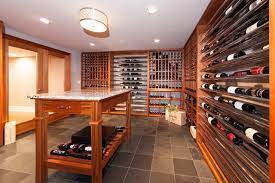 Contemporary Basement Wine Cellar And
