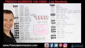 French Numbers 100-10000 Les Nombres – Learn French Vocabulary - Français  Immersion