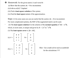 Solved Homework For The Given Matrix