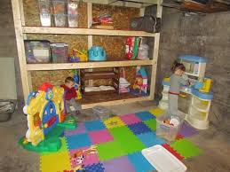 kids playroom in an unfinished