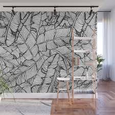 Black White Jungle Wall Mural By