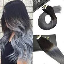 Hair extension human hair extension brazilian hair extension tape in human hair extension hair extension packaging hair extension weft tape alibaba.com provides many durable and stylish hair extensions for black hair designed to help you create trendy hairstyles by making your hair longer. Tape In Ombre Black To Blue Grey Human Hair Extensions Tape In Hair Extensions Ombre Hair Extensions Remy Human Hair Extensions