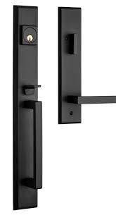 We manufacture and ship modern doors to north america and surrounding areas. Premium Lumina Handleset With Single Cylinder Deadbolt And Door Lever And Rosette Modern Exterior Doors Front Door Handles Front Door Handles Modern