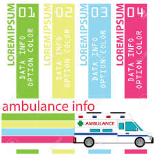 Color Blank Tab And Emergency Van For Add Data Chart Vector